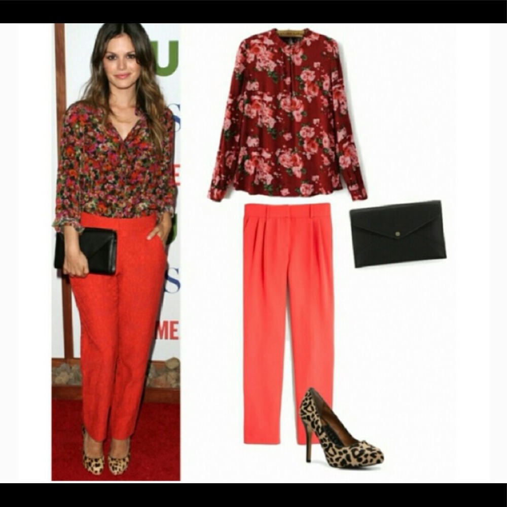 J. Crew Drapey Coral pleated cropped pant/capri, 8